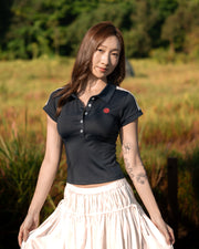"EVERGARDEN" Lace Polo Tee