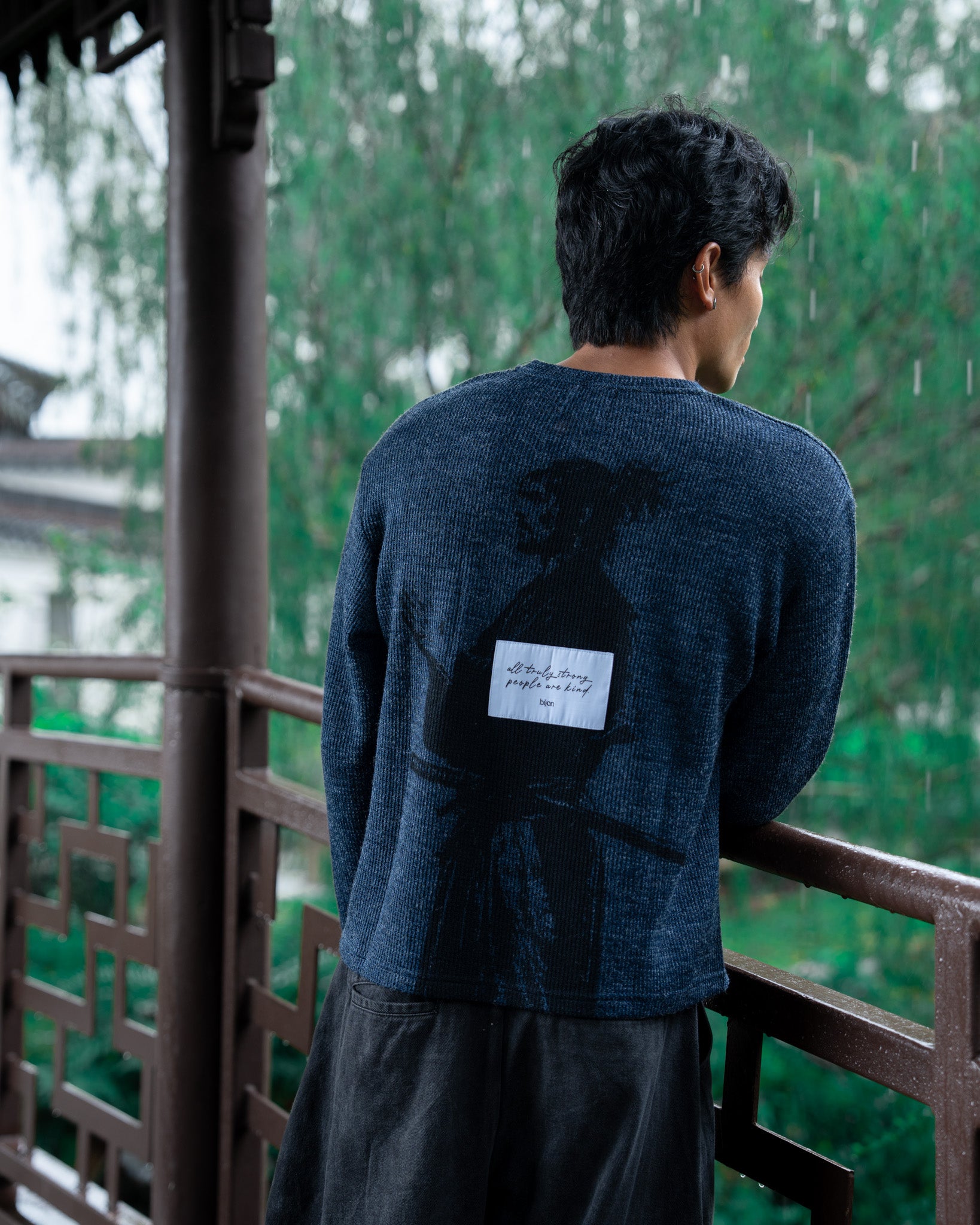 "TRULY STRONG" Waffle Henley Tee