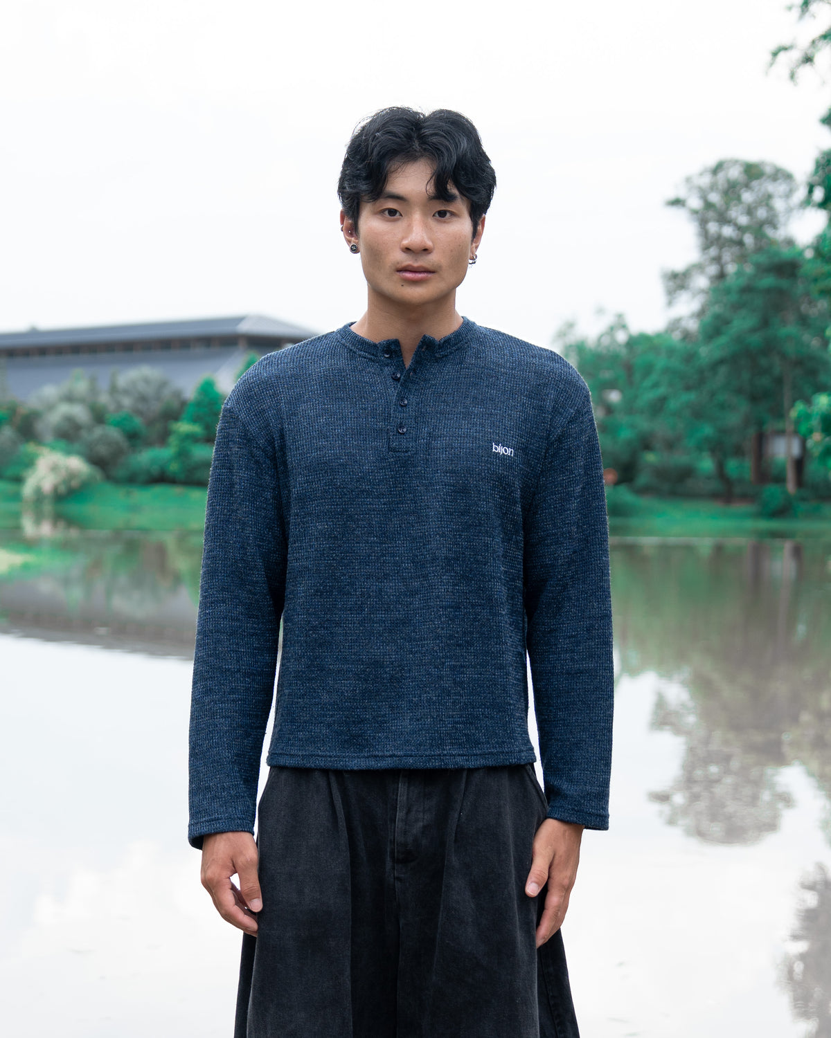 "TRULY STRONG" Waffle Henley Tee